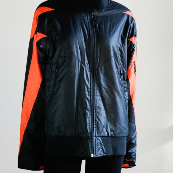 90 Puma Vintage Reversible Neon Orange NylonJacket - Picture 2 of 8